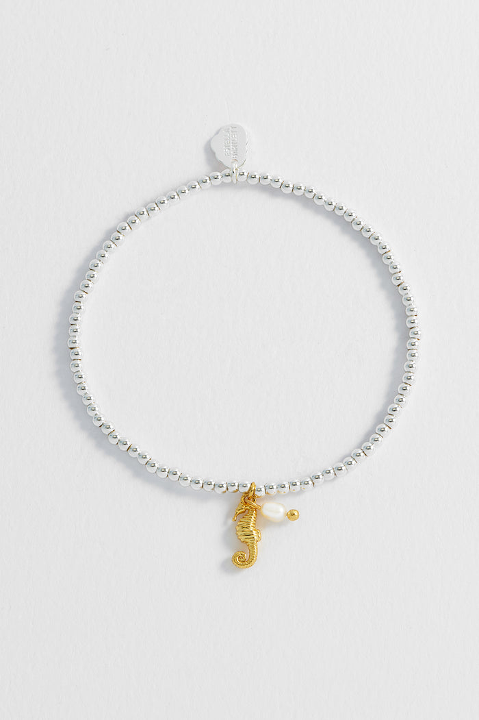 Estella Bartlett Seahorse And Pearl Sienna Bracelet Gold And Silver Plated Packaging Message: Feelin' Beachy