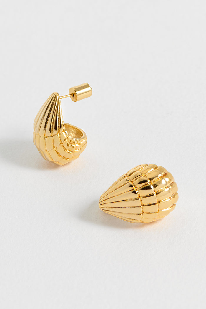 Estella Bartlett Seashell Teardrop Earrings Gold Plated