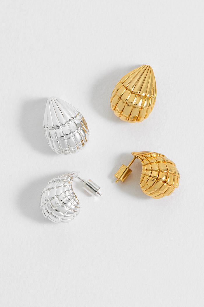 Estella Bartlett Seashell Teardrop Earrings Gold Plated