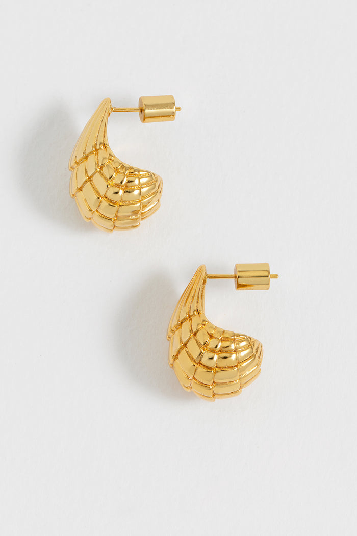 estella bartlett Seashell Teardrop Earrings Gold Plated