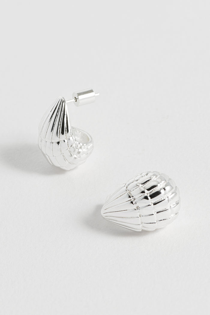Estella Bartlett Seashell Teardrop Earrings Silver Plated