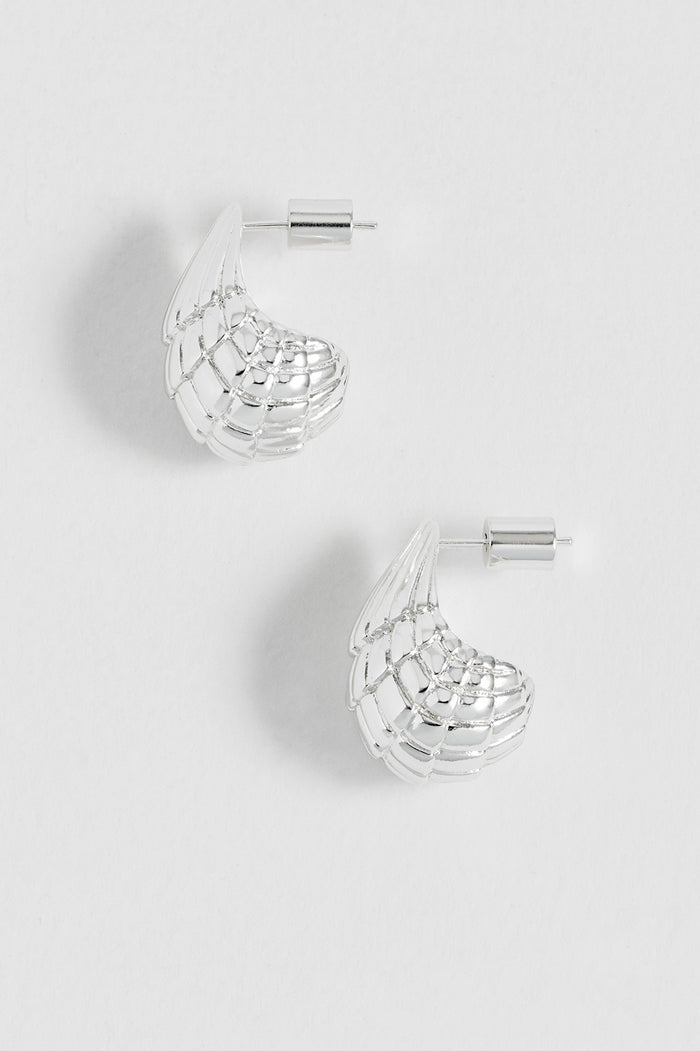 estella bartlett Seashell Teardrop Earrings Silver Plated