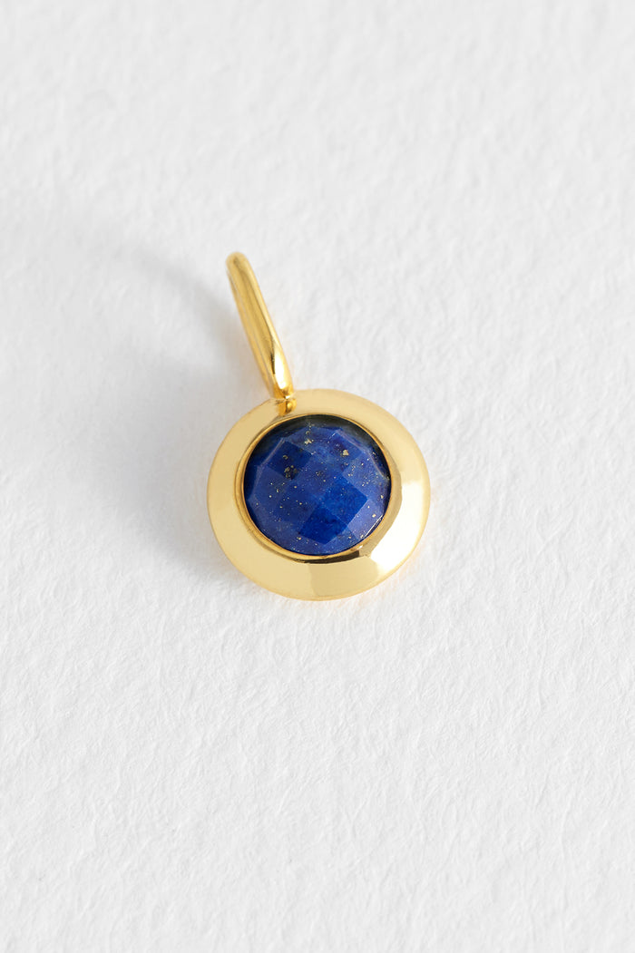 estella bartlett September Birthstone Charm Gold Plated | Lapis
