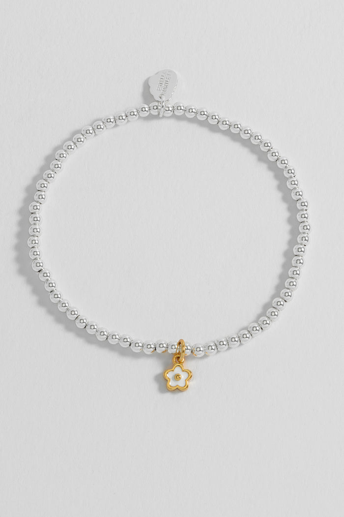 Estella Bartlett Sienna Beaded Enamel Flower Charm Bracelet Gold And Silver Plated Packaging Message: WONDERFUL DAUGHTER