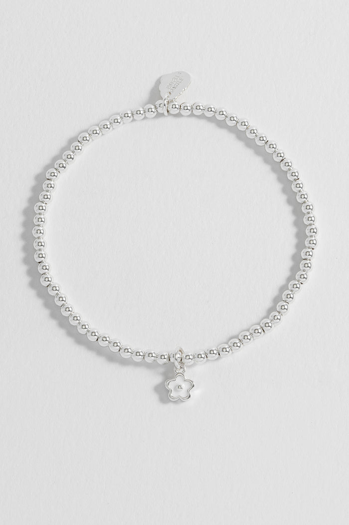 Estella Bartlett Sienna Beaded Enamel Flower Charm Bracelet Silver Plated Packaging Message: WONDERFUL DAUGHTER