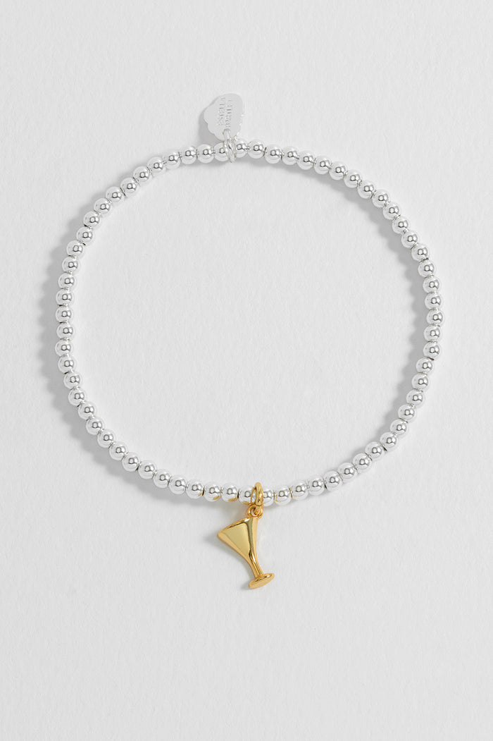Estella Bartlett Sienna Beaded Martini Charm Bracelet Gold And Silver Plated Packaging Message: CONGRATULATIONS