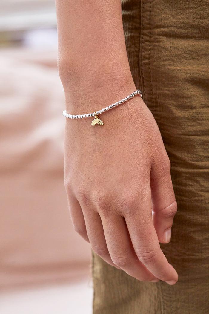 Estella Bartlett Sienna Beaded Rainbow Charm Bracelet Gold And Silver Plated Packaging Message: WONDERFUL THINGS ARE GOING TO HAPPEN