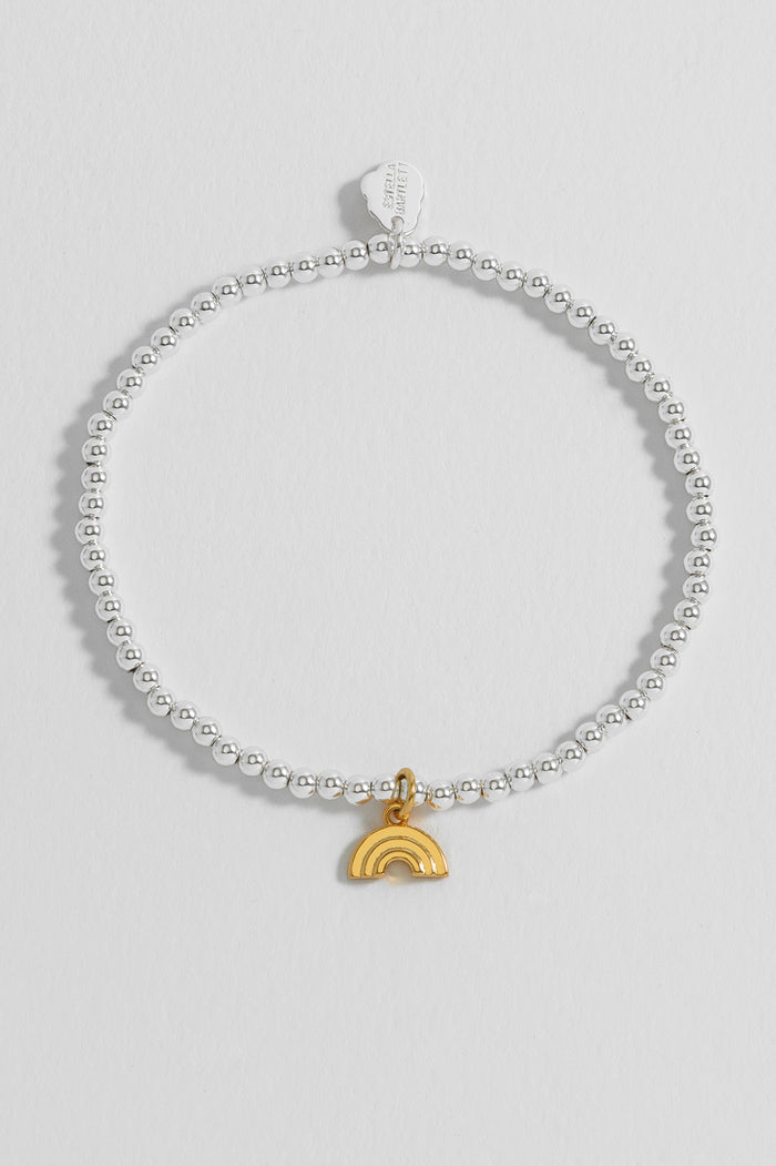 Estella Bartlett Sienna Beaded Rainbow Charm Bracelet Gold And Silver Plated Packaging Message: WONDERFUL THINGS ARE GOING TO HAPPEN