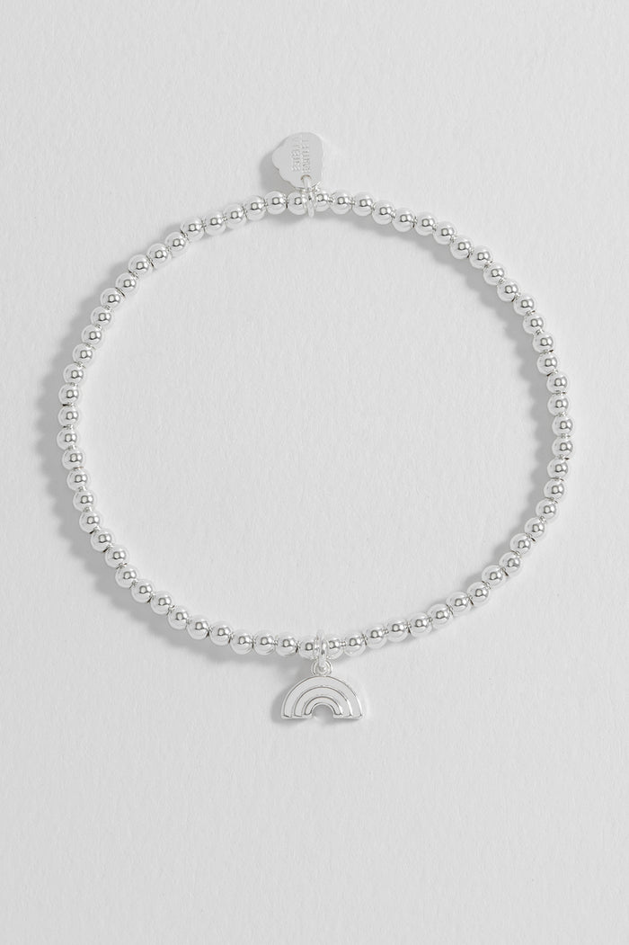 Estella Bartlett Sienna Beaded Rainbow Charm Bracelet Silver Plated Packaging Message: WONDERFUL THINGS ARE GOING TO HAPPEN