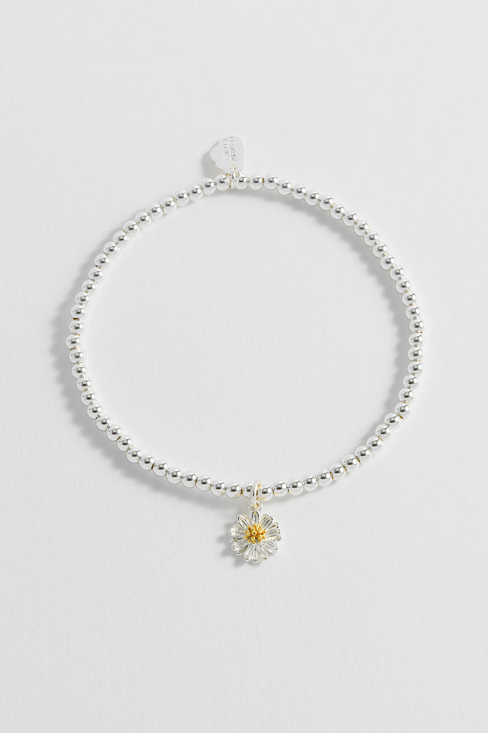 Estella Bartlett Sienna Wildflower Charm Bracelet Silver Plated Packaging Message: Wildflower