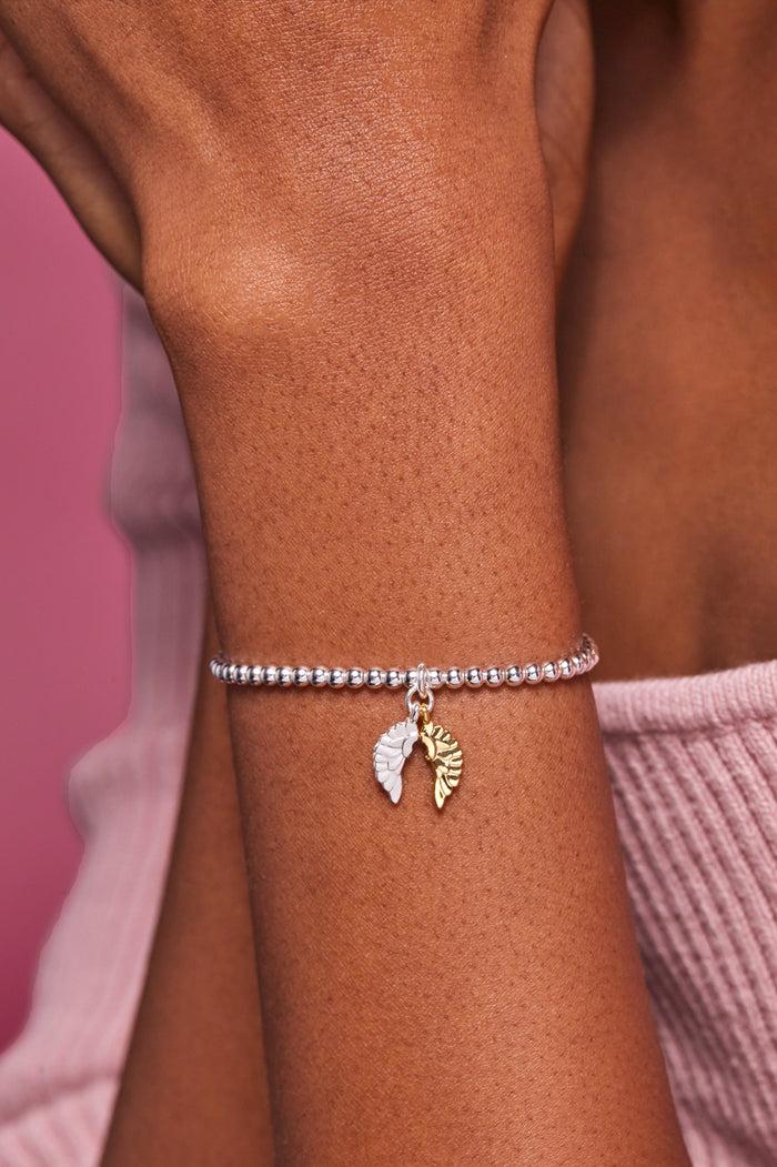 Estella Bartlett Sienna Wings Bracelet Silver Plated Packaging Message: She Believed She Could So She Did