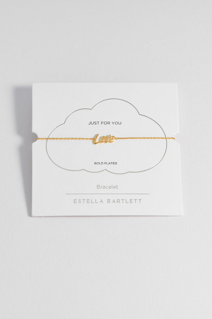 estella bartlett Signature Love Bracelet Gold Plated Packaging Message: Just for You