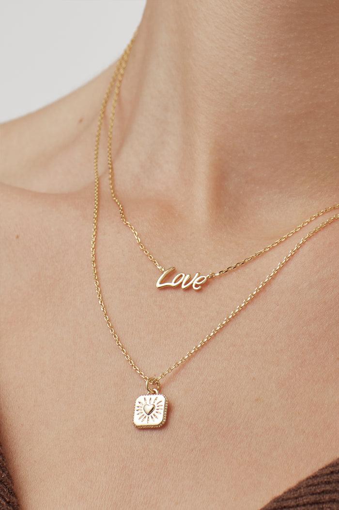 Estella Bartlett Signature Love Necklace Gold Plated Packaging Message: Just For You