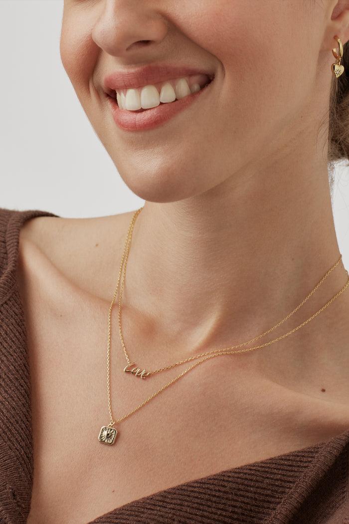 Estella Bartlett Signature Love Necklace Gold Plated Packaging Message: Just For You