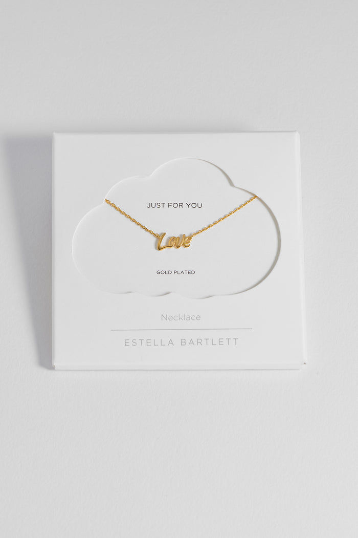 estella bartlett Signature Love Necklace Gold Plated Packaging Message: Just for You