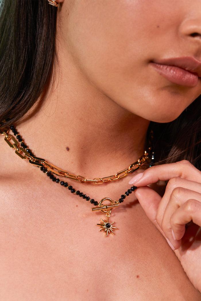 Estella Bartlett Square Link T-Bar Necklace Gold Plated