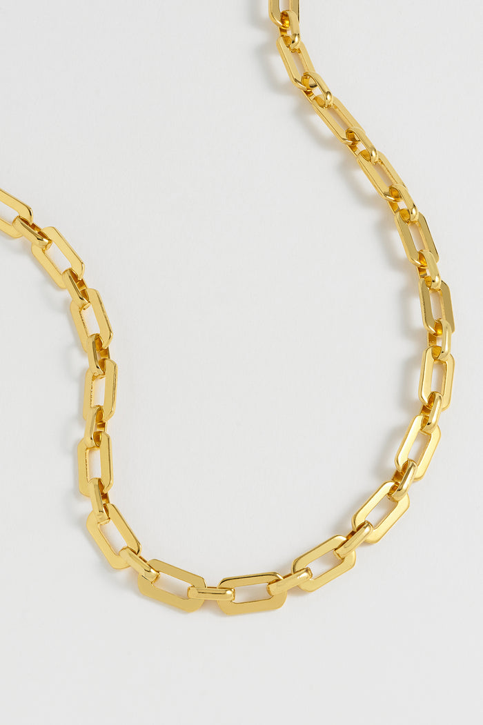 estella bartlett Square Link T-Bar Necklace Gold Plated