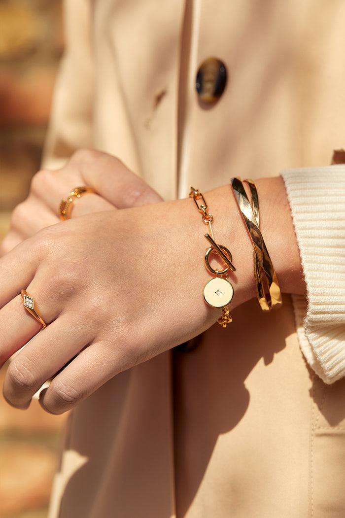 Estella Bartlett Star Coin T-Bar Bracelet Gold Plated