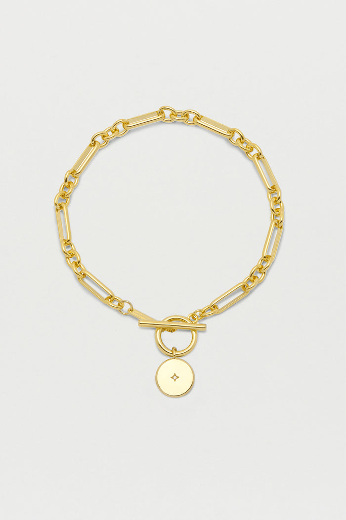 estella bartlett Star Coin T-Bar Bracelet Gold Plated