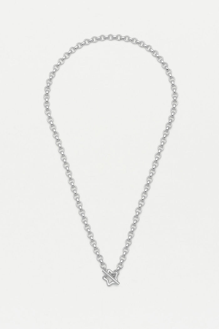 estella bartlett Star T-Bar Link Chain Necklace Silver Plated