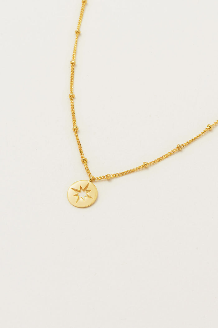 Estella Bartlett Starburst Disc Necklace Gold Plated