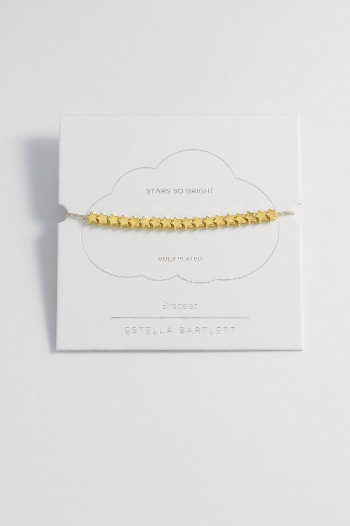 estella bartlett Stars So Bright Friendship Bracelet Gold Plated Packaging Message: Stars So Bright