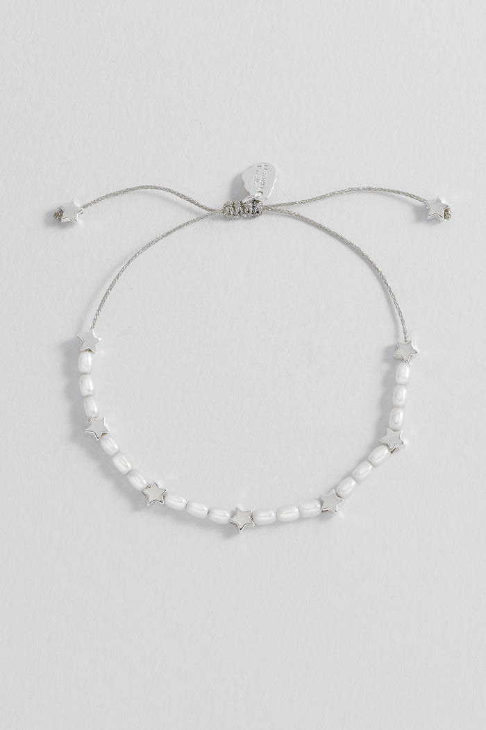 Estella Bartlett Stars So Bright Mixed Pearl Bracelet Silver Plated | Pearl Packaging Message: Stars So Bright