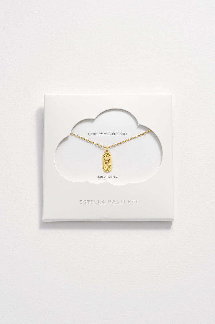 Estella Bartlett Summer Day Sea Charm Pendant Gold Plated Packaging Message: Here Comes The Sun