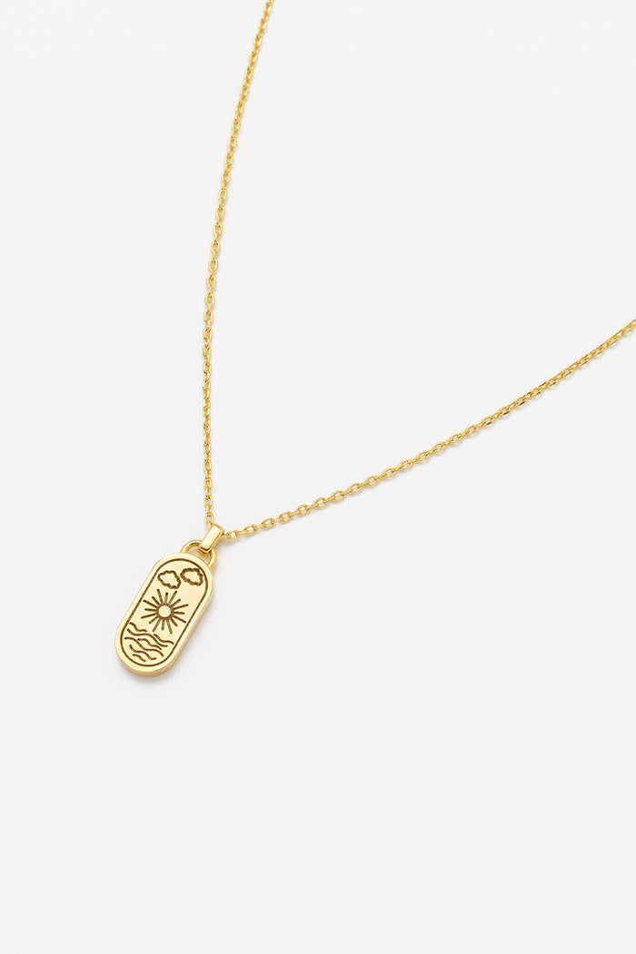 estella bartlett Summer Day Sea Charm Pendant Gold Plated Packaging Message: Here Comes The Sun