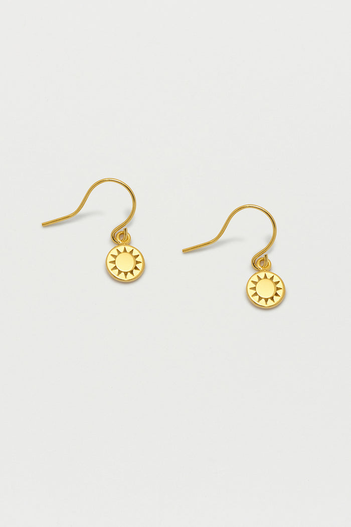 estella bartlett Sun Charm Drop Earrings Gold Plated
