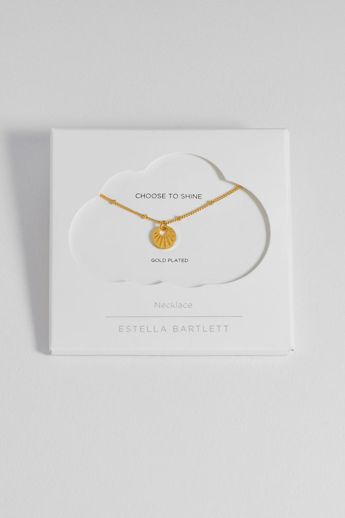 estella bartlett Sunburst Cutout Necklace Gold Plated Packaging Message: Choose to Shine