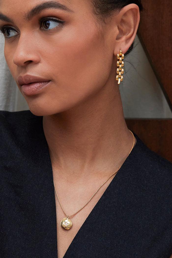 Estella Bartlett Swivel Circle Locket Necklace Gold Plated