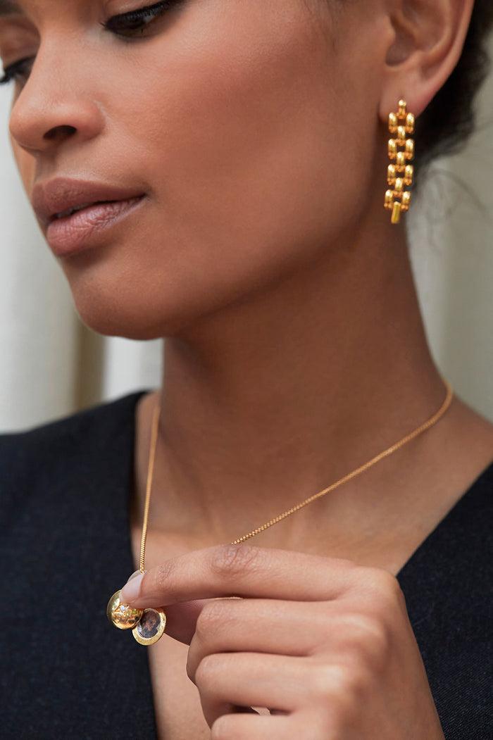 Estella Bartlett Swivel Circle Locket Necklace Gold Plated