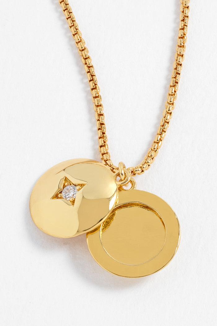 estella bartlett Swivel Circle Locket Necklace Gold Plated