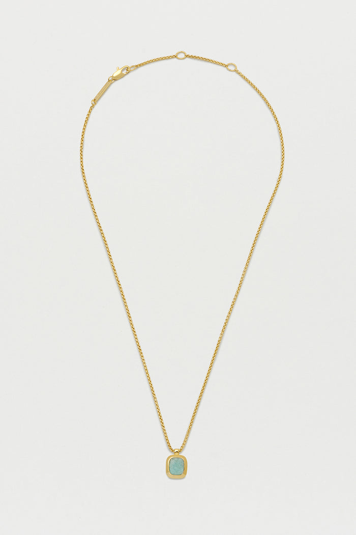 Estella Bartlett Tablet Pendant Gold Plated | Amazonite