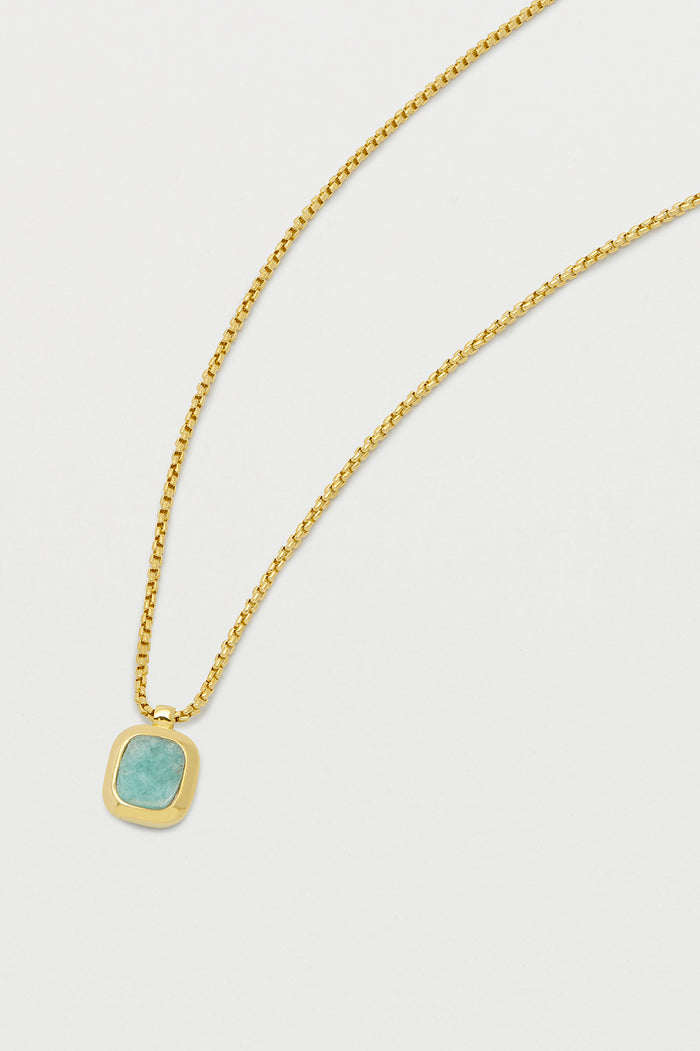estella bartlett Tablet Pendant Gold Plated | Amazonite
