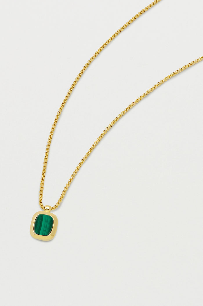 estella bartlett Tablet Pendant Gold Plated | Malachite