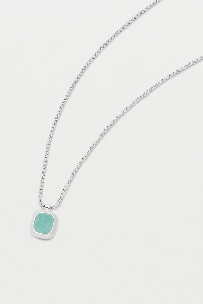estella bartlett Tablet Pendant Silver Plated | Amazonite