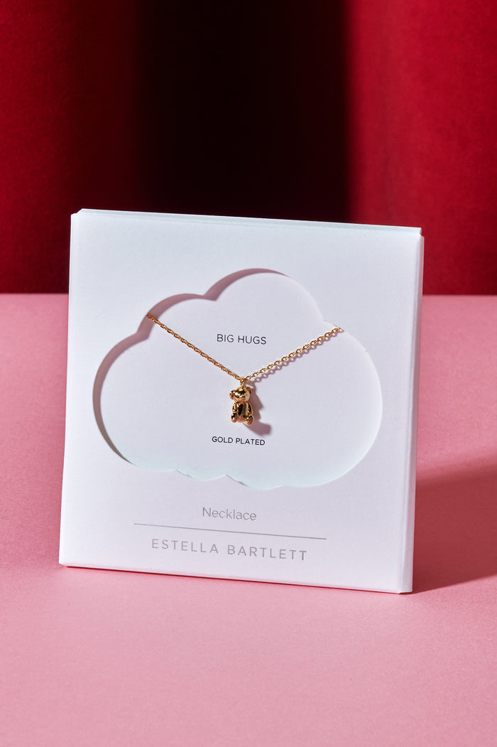 estella bartlett Teddy Bear Necklace Gold Plated Packaging Message: BIG HUGS