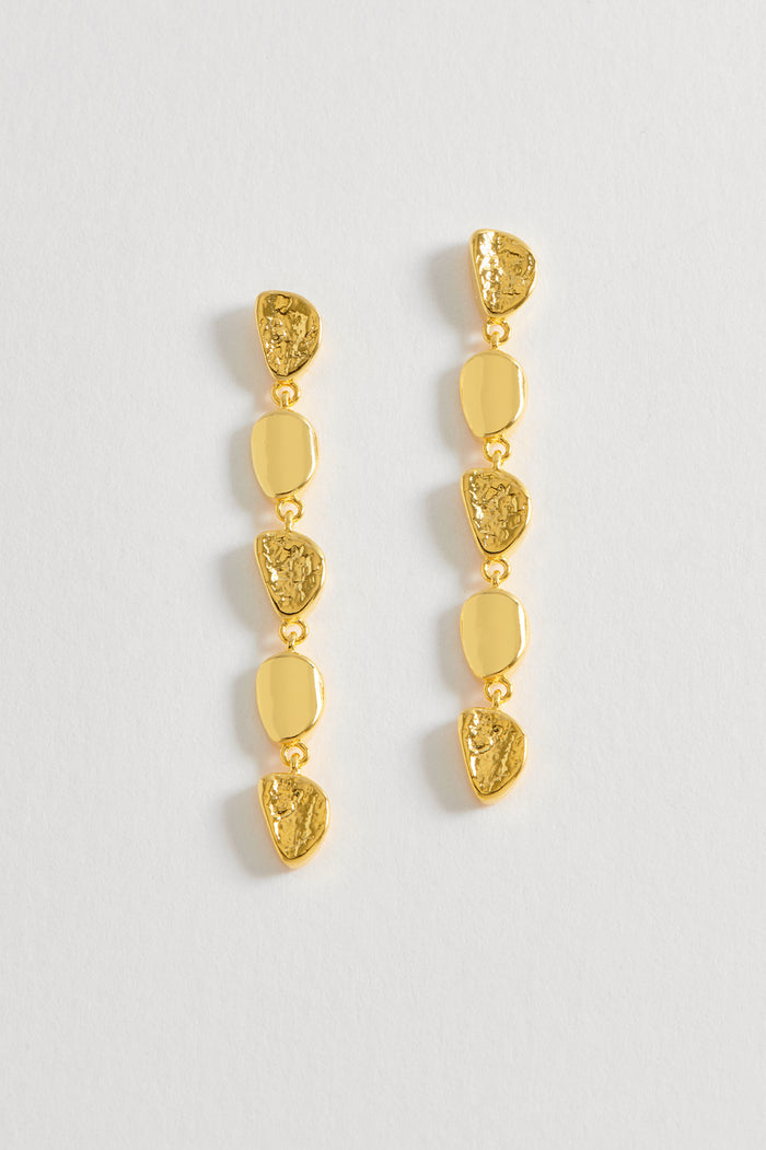 estella bartlett Textured Pebble Drop Earrings Gold Plated