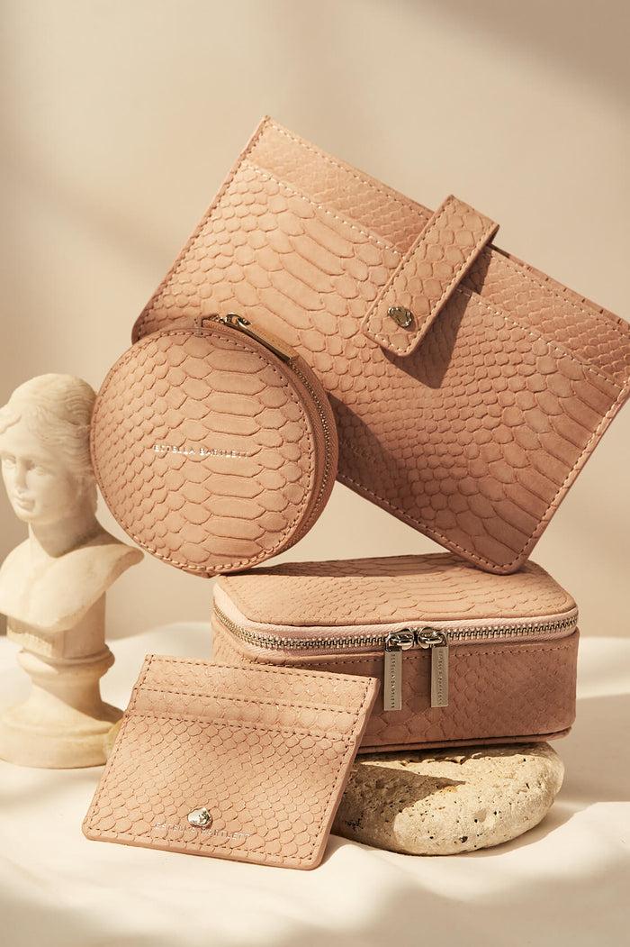 Estella Bartlett Travel Document Wallet Blush Snake-effect