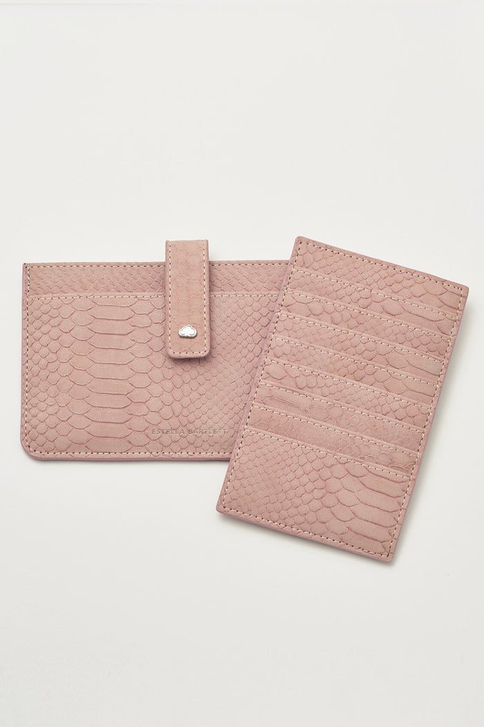 Estella Bartlett Travel Document Wallet Blush Snake-effect