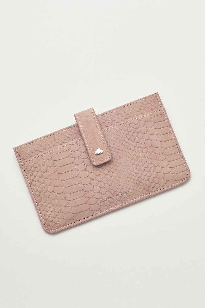 estella bartlett Travel Document Wallet Blush Snake-effect