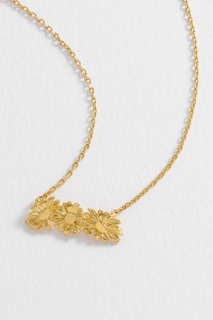 Estella Bartlett Trio Daisy Necklace Gold Plated Packaging Message: YOU'RE BLOOMIN' PERFECT