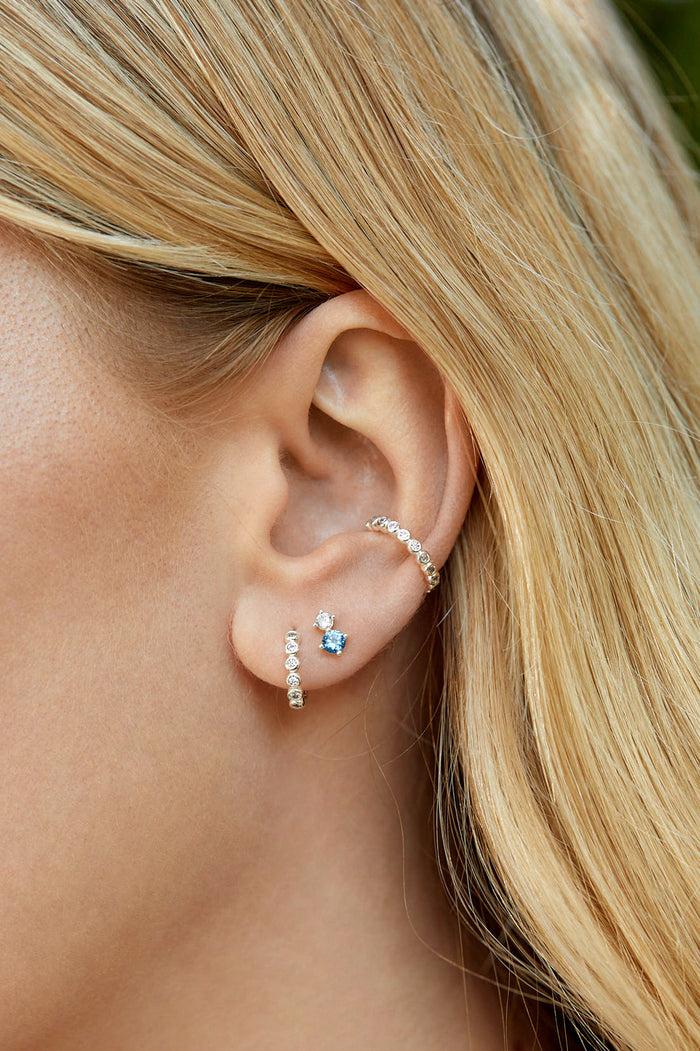 Estella Bartlett Trio Earrings Set Silver Plated | Blue CZ