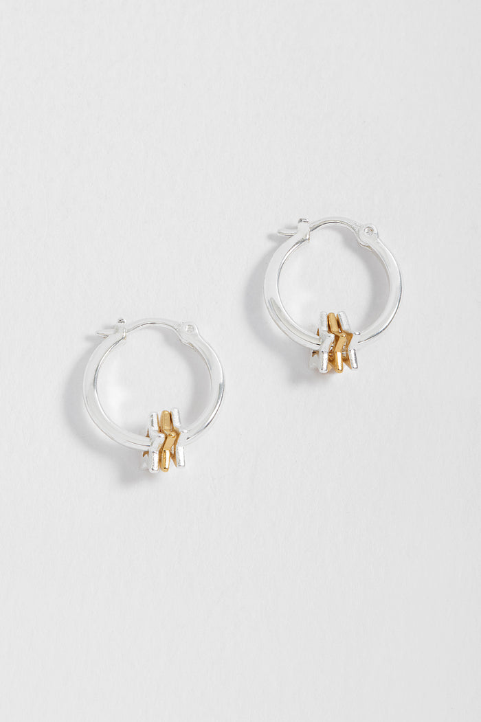 estella bartlett Trio Star Earrings Gold and Silver Plated