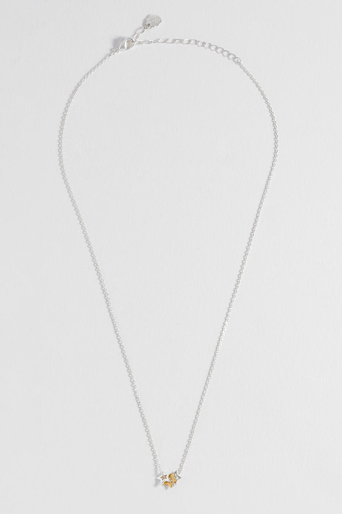 Estella Bartlett Trio Star Necklace Silver Plated Packaging Message: SHINE BRIGHT