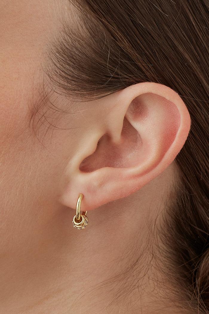 Estella Bartlett Triple Disc CZ Hoop Earrings Gold Plated