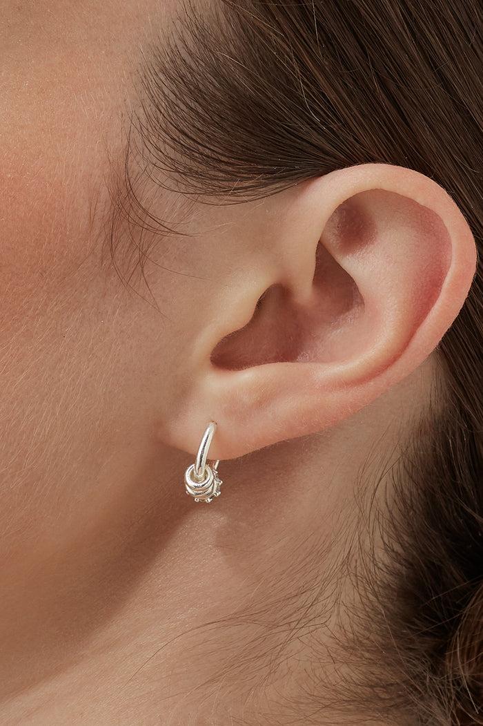 Estella Bartlett Triple Disc CZ Hoop Earrings Silver Plated