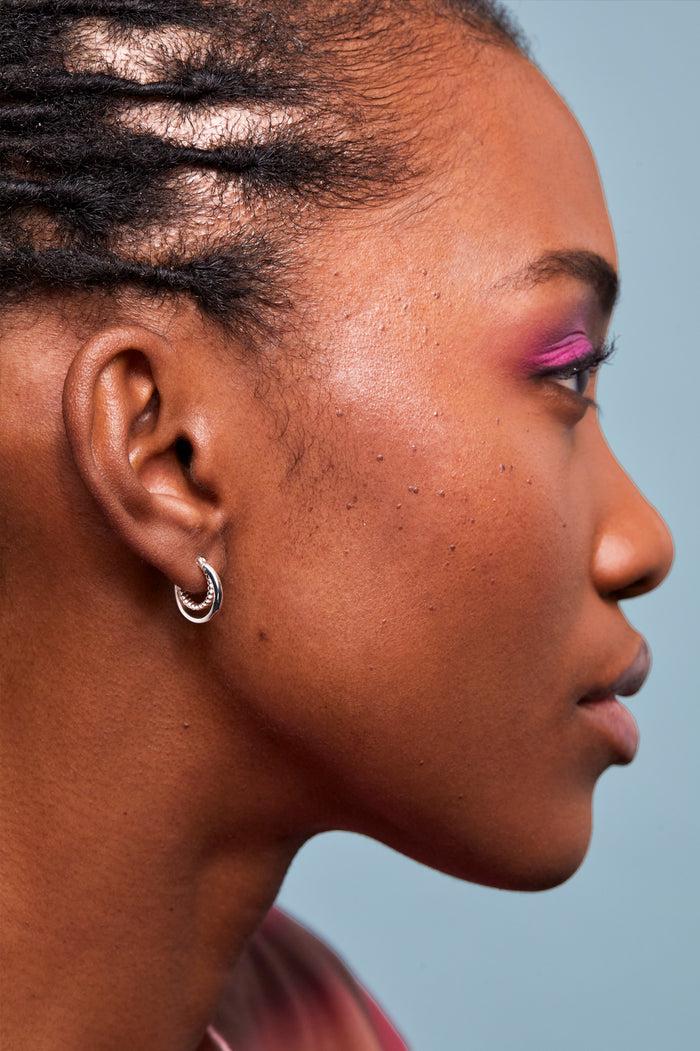 Estella Bartlett Twisted Double Hoops Silver Plated